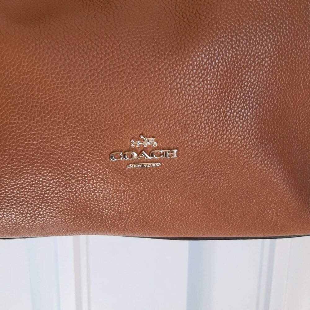 Coach Edie 31 Camel Tan Pebbled Leather Gold Tone Hardware Shoulder Bag - Picture 4 of 16